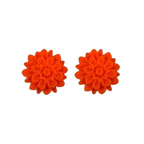 Flowerski náušnice - neon orange