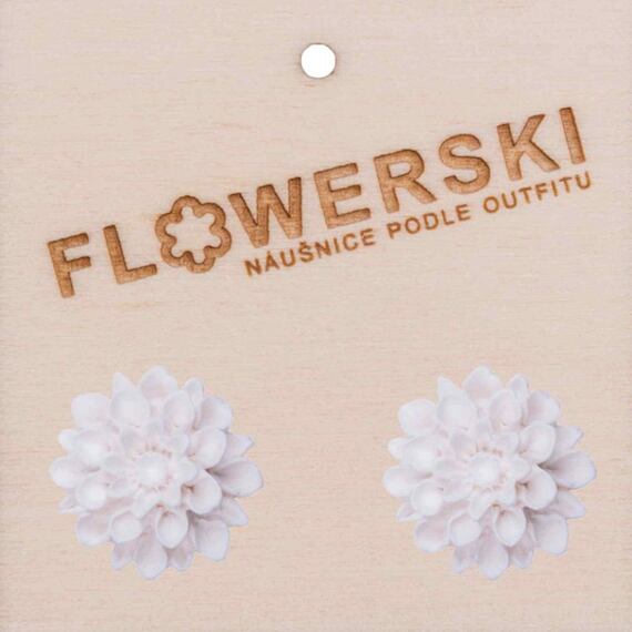 Flowerski náušnice - snow white